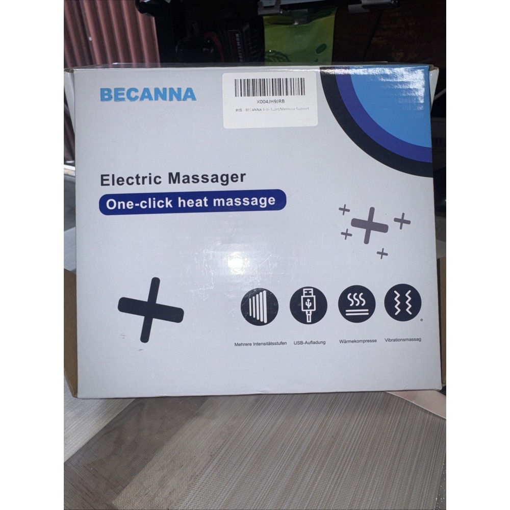 Becanna Knee Massager with Heat & Vibration, Heated Knee Brace for Relaxation,